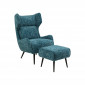 Fauteuil et repose-pieds Arne bleu Kare Design|Fauteuil / Chauffeuse|Kare