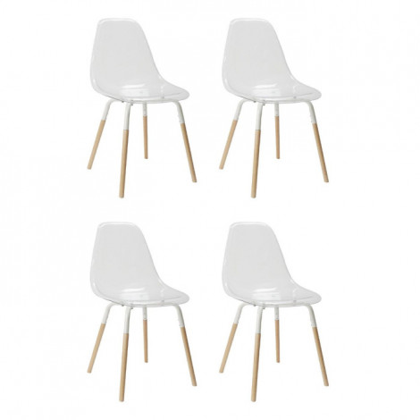 Lot de 4 Chaises Scandinaves "Phénix" 81cm Transparent|Chaise|Paris Prix