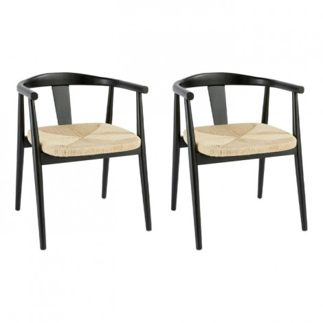 Lot de 2 Fauteuils à Dîner "Yamato" 73cm Noir|Chaise|Paris Prix