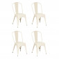 Lot de 4 Chaises en Métal "Niko" 85cm Beige|Chaise|Paris Prix