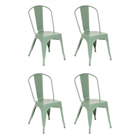 Lot de 4 Chaises en Métal "Niko" 85cm Vert Olive|Chaise|Paris Prix