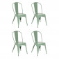 Lot de 4 Chaises en Métal "Niko" 85cm Vert Olive|Chaise|Paris Prix