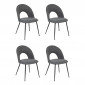 Lot de 4 Chaises en Tissu "Raven" 81cm Gris|Chaise|Paris Prix