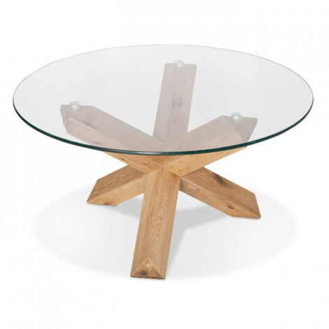 Table Basse en Verre "Mable" 80cm Transparent|Table Basse|Paris Prix