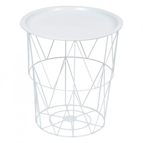 Table d'Appoint en Métal "Kumi" 40cm Blanc|Table Basse|Paris Prix