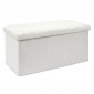 Banc Coffre Pliable Côtelé "Scott" 76cm Beige|Banquettes / Bancs / Poufs|Paris Prix