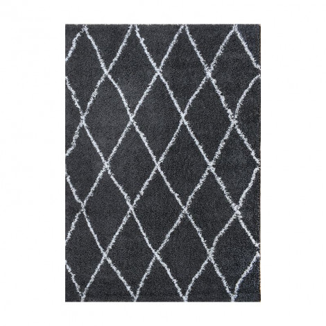 Tapis THEA anthracite motif losange 67x180 cm|Tapis|Baita Home