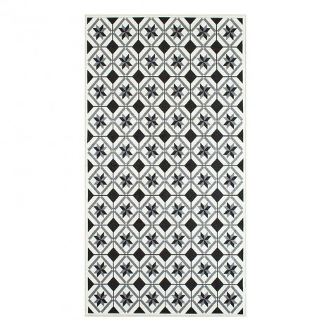 Tapis de cuisine YARA noir motif carreaux de ciment 80x150cm|Tapis|Baita Home