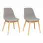 Lot de 2 Chaises en Tissu "Ayati" 86cm Gris|Chaise|Paris Prix