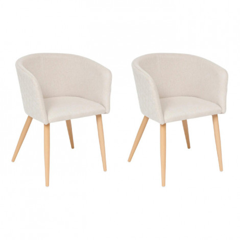 Lot de 2 Fauteuils à Dîner "Marlo" 76cm Beige|Chaise|Paris Prix