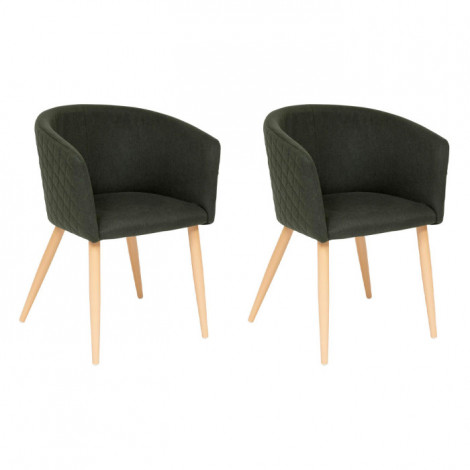 Lot de 2 Fauteuils à Dîner "Marlo" 76cm Vert Cèdre|Chaise|Paris Prix