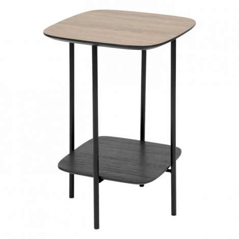 Table d'Appoint Avec Étagère "Hodia" 60cm Naturel & Noir|Table Basse|Paris Prix