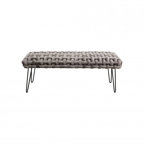 Banc Weave velours gris Kare Design|Banquettes / Bancs / Poufs|Kare