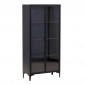 Vitrine Design 2 Portes "Piring" 190cm Noir|Vaisselier|Paris Prix