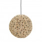 Suspension boule moutarde imprimé fleur en coton et bambou|Suspensions|Lampe Avenue