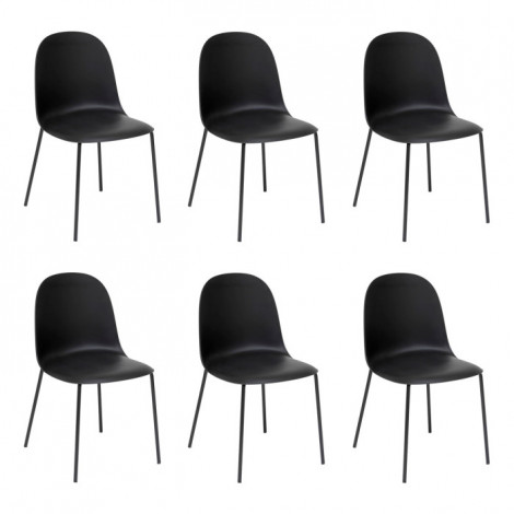 Lot de 6 Chaises Design "Asan" 79cm Noir|Chaise|Paris Prix