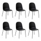 Lot de 6 Chaises Design "Asan" 79cm Noir|Chaise|Paris Prix