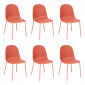 Lot de 6 Chaises Design "Asan" 79cm Terracotta|Chaise|Paris Prix