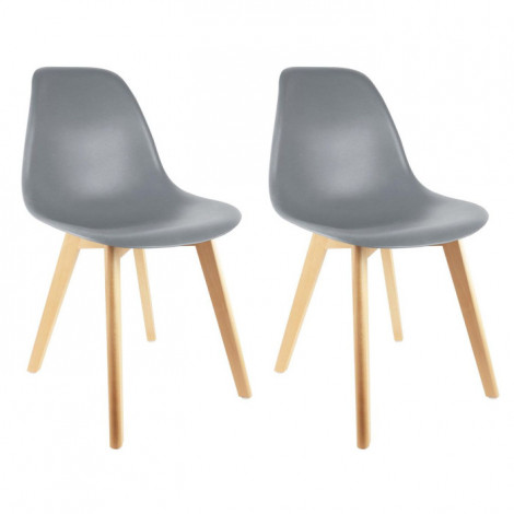 Lot de 2 Chaises Scandinave "Coquil" 84cm Gris|Chaise|Paris Prix