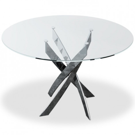 Table de Repas Ronde "Rixa" 120cm Argent|Table|Paris Prix