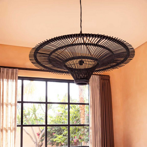 Suspension sky en rotin noir taille L, XL et XXL|Suspensions|Lampe Avenue