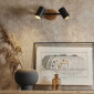 Spot double Theo noir et bois|Appliques murales|Lampe Avenue