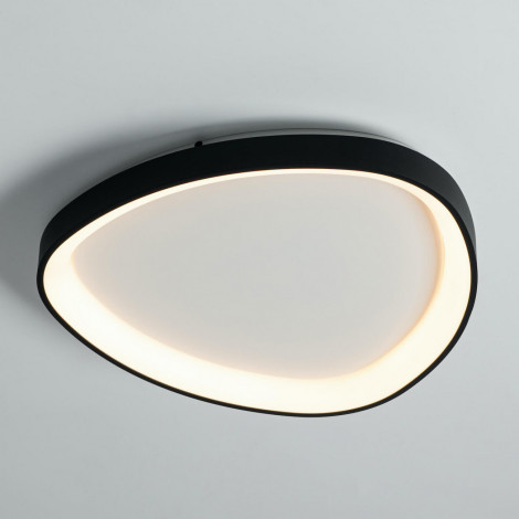 Plafonnier design ovale cercle noir LED dimmable 42 cm - Mesiano|Plafonnier|Kosilum