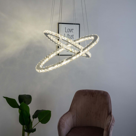 Suspension prestige cristal LED Oslo - 2 anneaux|Lustre|Kosilum