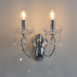 Applique 2 bras cristal baroque pampilles argent - Pavia|Appliques murales|Kosilum