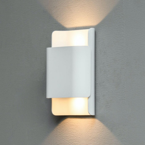 Petite applique carré double éclairage LED blanche IP54 - Laila|Appliques murales|Kosilum