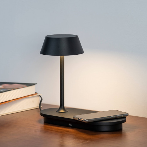 Lampe à poser LED avec chargeur portable sans fil - Fabro|Lampes à poser|Kosilum