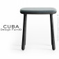 Tabouret design CUBA-46 structure 4 pieds en bois de chêne massif, huilé ou teinté noir, assise tissu couleur - Lot de 2 pièces.|Tabouret|100chaises