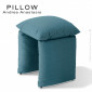 Tabouret ou pouf PILLOW, une construction de coussins, assise et côtés garnis de mousse et plume, habillage tissu unicolore.|Tabouret|100chaises