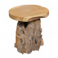 Tabouret en bois de teck plateau rond et piètement racine - DAPHNE 02|Table|Meuble et moi