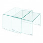 2 tables d'appoint gigognes L. 50 cm en verre trempé - ICE|Table Basse|Meuble et moi