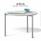 Trois tables basses rondes design ARIA, pour extérieur, structure acier galvanisé finition peint, plateau Ø60, 90, 100 cm.|Table|100chaises