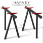 Tréteaux de table ou bureau design HARVEY, structure tube d'acier peint avec connexion électrique et prises USB - 2 pièces.|Table|100chaises