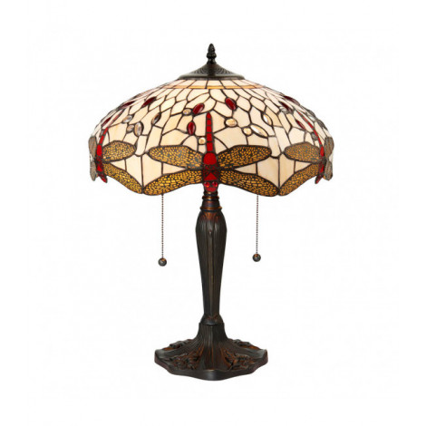 Lampe 41 cm Dragonfly Beige, verre et zinc|Lampes à poser|Luminaire Center