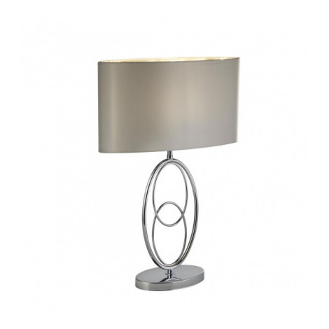 Lampde de table Loopy Tissu,acier doux Argent,chrome 1 ampoule 41,5cm|Lampes à poser|Luminaire Center