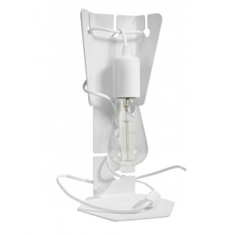 Lampe de table Arby Acier blanc 1 ampoule 31cm|Lampes à poser|Luminaire Center