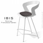 Tabouret design IBIS, pour îlot central de cuisine, assise coque couleur avec coussin, piétement chromé brillant ou peint.|Tabouret|100chaises