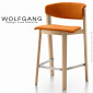 Tabouret design WOLFGANG, pour cuisine et îlot central, assise et dossier garnis, habillage tissu|Tabouret|100chaises