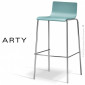 Tabouret design ARTY, pour C.H.R., assise multiplis de bois peint, structure acier peint ou chromé brillant - Lot de 4 pièces.|Tabouret|100chaises