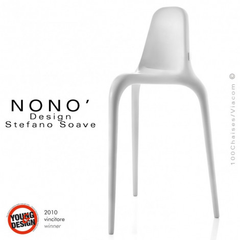 Tabourets design NONO structure 3 pieds plastique ou polypropylène de couleur avec dossier - Lot de 2 pièces.|Tabouret|100chaises