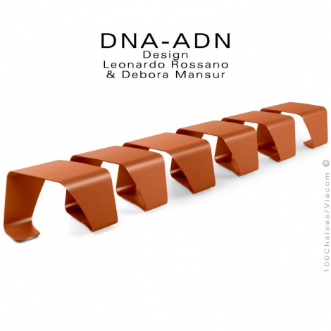 Banc design DNA-ADN pour salle d'attente, assise 6 places aux formes hélicoïdales en tôle d'acier peint, pour extérieur.|Banquettes / Bancs / Poufs|100chaises