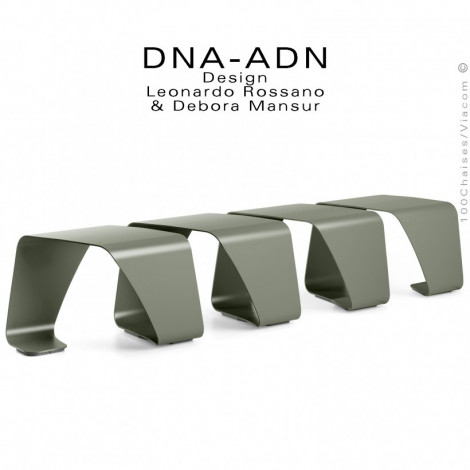 Banc design DNA-ADN pour salle d'attente, assise 4 places aux formes hélicoïdales en tôle d'acier peint, pour extérieur.|Banquettes / Bancs / Poufs|100chaises