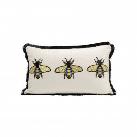 Coussin blanc trois abeilles Kare Design|Coussins|Kare