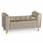 Banc Coffre en Velours "Turner" 114cm Taupe|Banquettes / Bancs / Poufs|Paris Prix