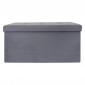 Banc & Coffre de Rangement "Suédine" 76cm Gris|Banquettes / Bancs / Poufs|Paris Prix