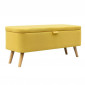 Banquette & Coffre en Tissu "Olean" 111cm Jaune|Banquettes / Bancs / Poufs|Paris Prix